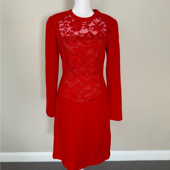 Peggy Jennings Dresses & Skirts - VTG ~ Peggy Jennings ~ Couture Red Dress with Lace